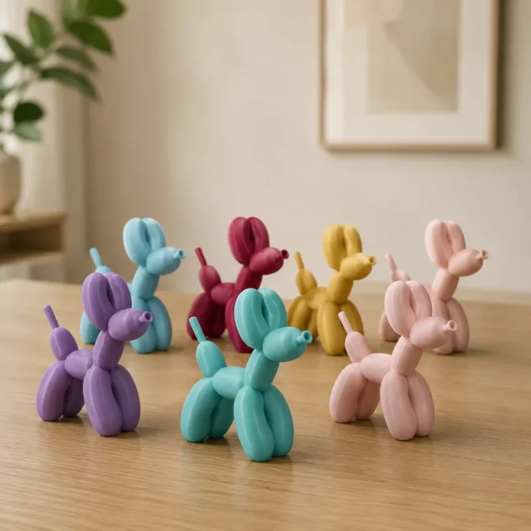 Balloon dog stampati in 3D in vari colori