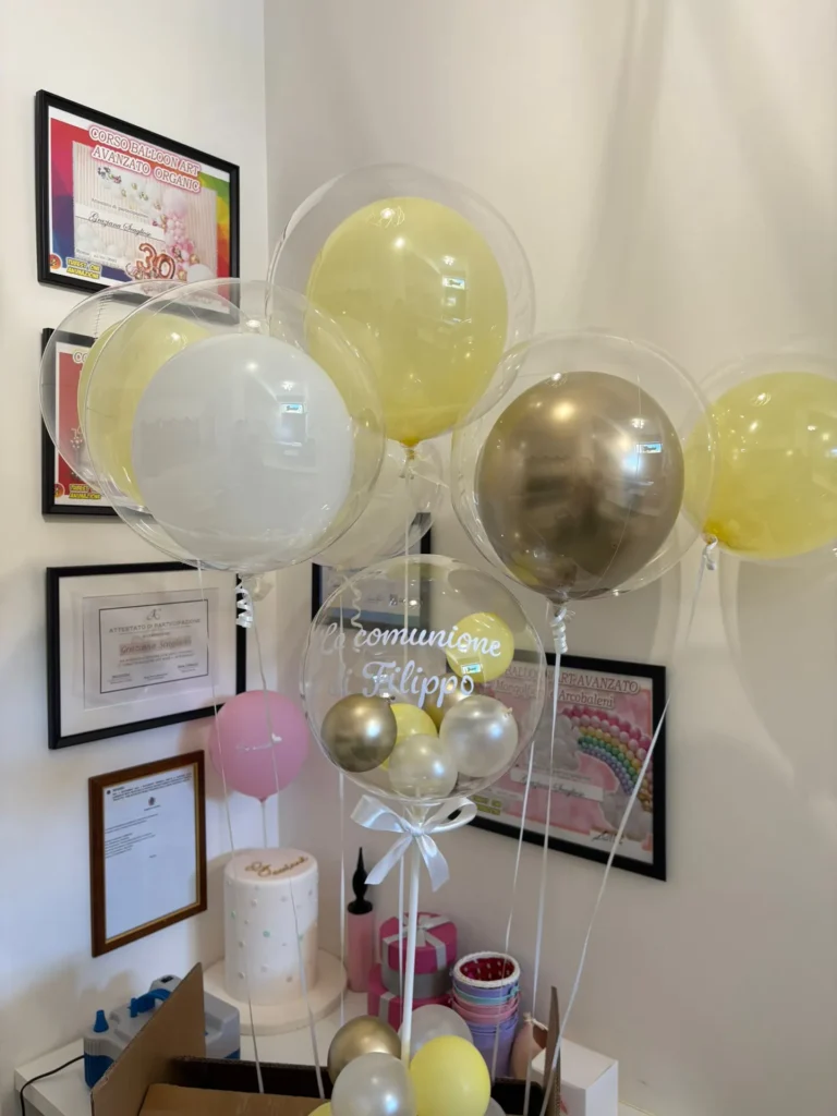 Bouquet di palloncini per prima comunione
