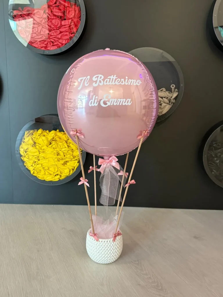 Bubble balloon personalizzato con nome per battesimo