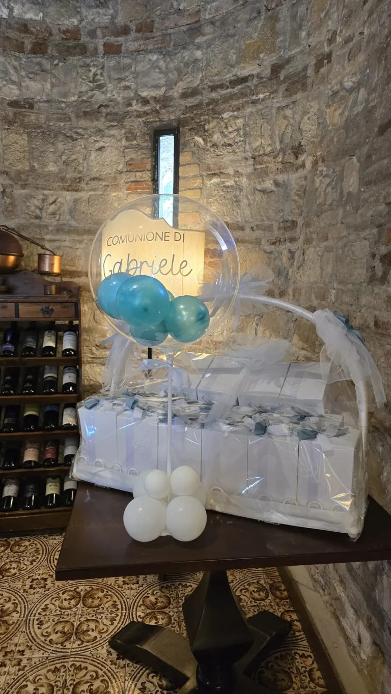 Bubble balloon con nome per la prima comunione