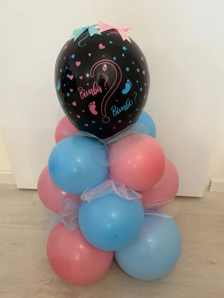 Palloncino gender reveal rosa e azzurro